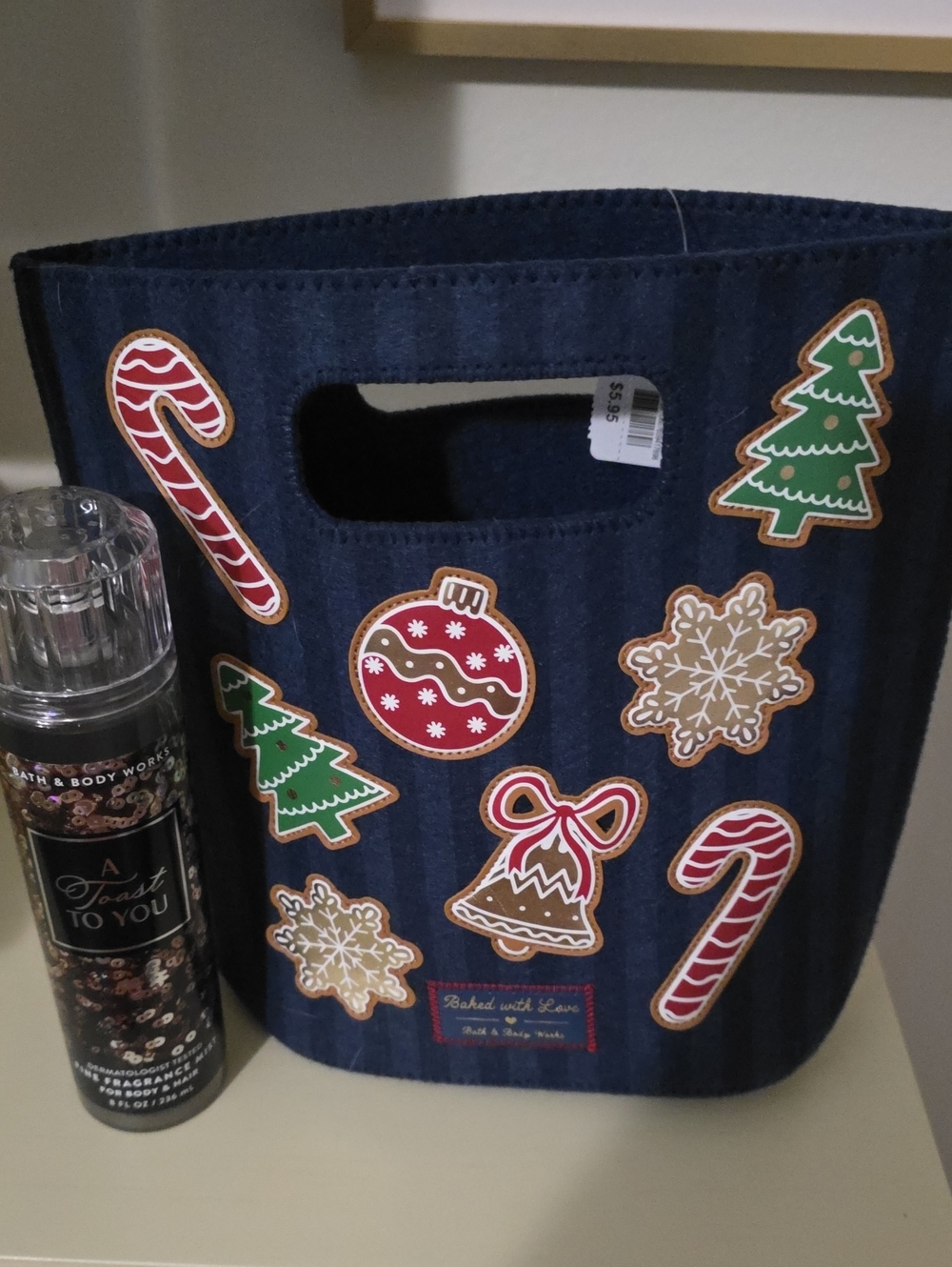 NWT Bath & Body Works Holiday Canvas Tote with Body and Hair Mist